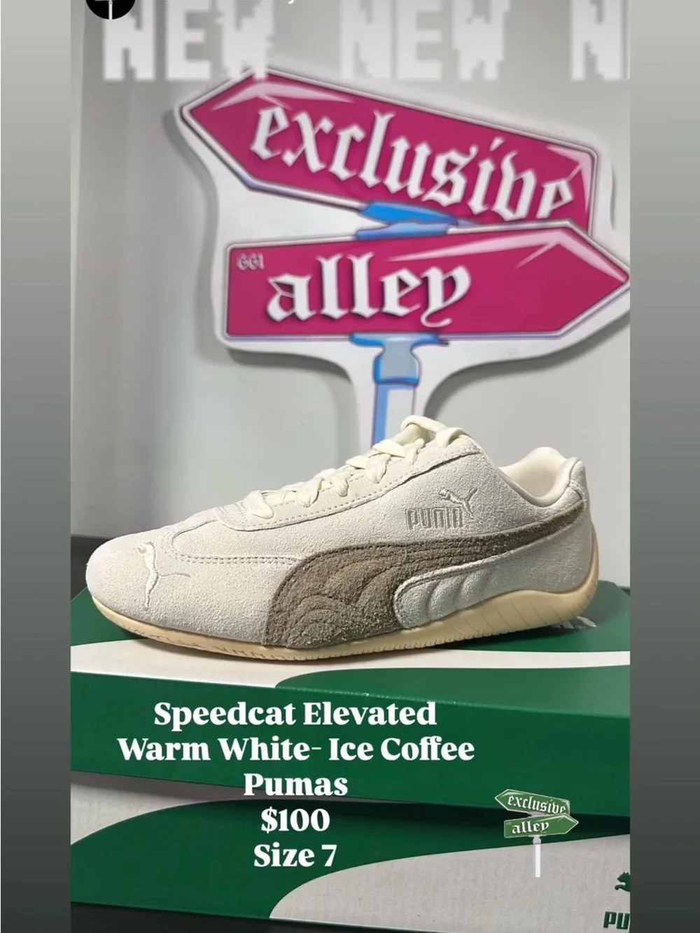 Puma Speedcat Elevated — Warm White with Ice Coffee Accent